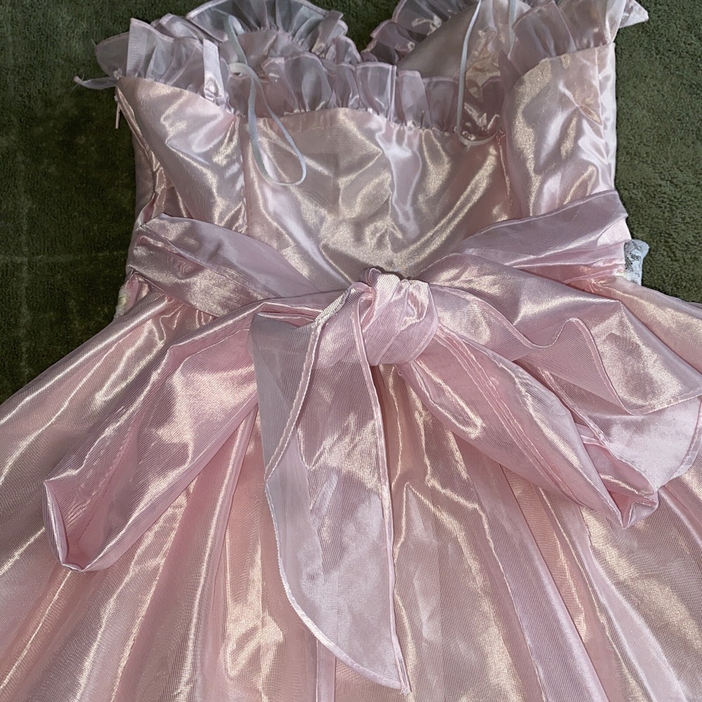 XS 1950s Dress Pink Party‎ Bow Dress VTG  SZ 5, 50s Cute Barbie Lace - Picture 8 of 16
